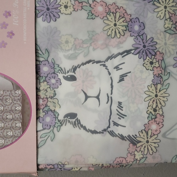 Spring St. Designs NWT Floral Bunny Multicolor Shower Curtain/Liner - Picture 4 of 6